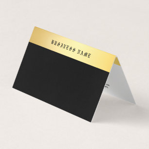 Stylish Classic Old English Text Gold Black Trendy Business Card