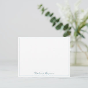 Stylish Classic Script Elegant Wedding Custom Teal Thank You Card