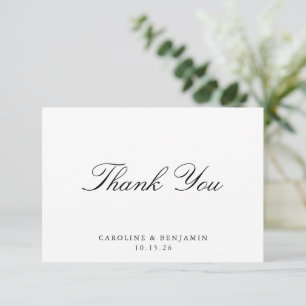 Stylish Classic Script Elegant Wedding Custom Thank You Card