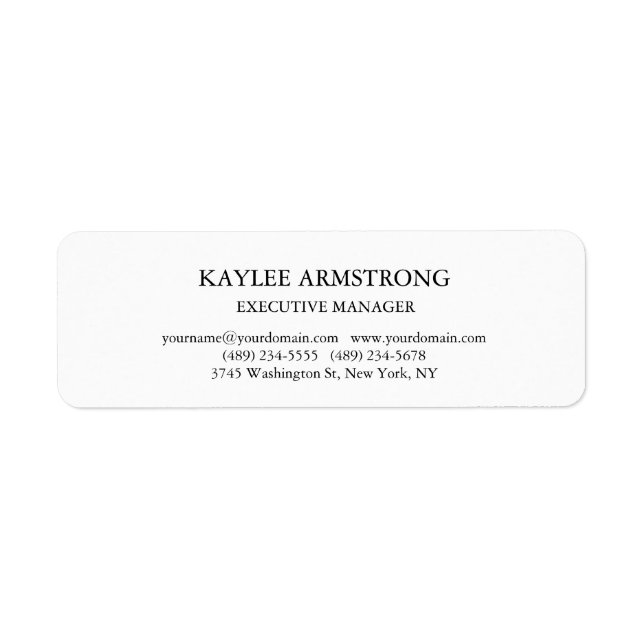 Stylish Classical Plain Simple White Professional (Front)