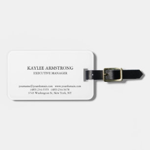 Stylish Classical Plain Simple White Professional Luggage Tag