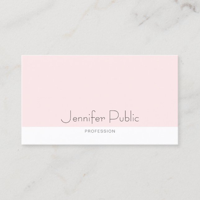Stylish Clean Design Blush Pink Plain Trendy Chic Business Card (Front)