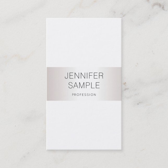 Stylish Clean Silver Design Professional Plain Business Card (Front)