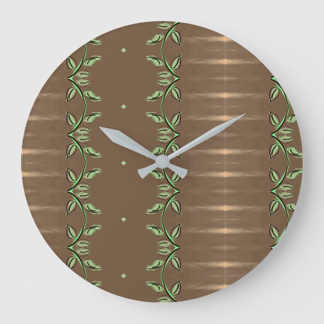 Stylish Clock With Green And Browns (Front)