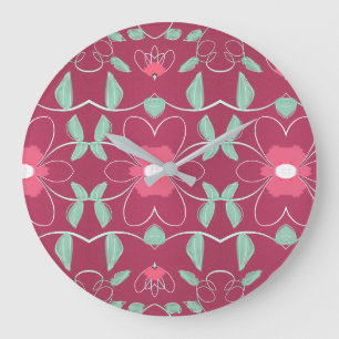 Stylish Clock With Rose And Pinks