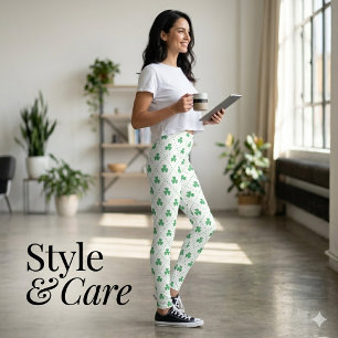 Stylish Clover Print Leggings for Casual Wear