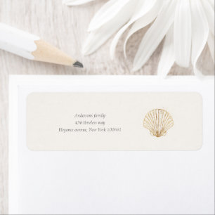 Stylish Coastal Seashell Wedding Address Label