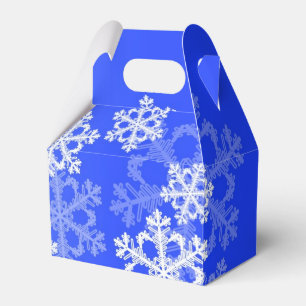 Stylish Cobalt Blue Snowflakes Modern Christmas  Favor Box