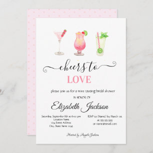 Stylish Cocktails Dotted  Bridal Shower  Invitation