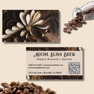 Stylish Coffee Lover QR Code Business Card Design