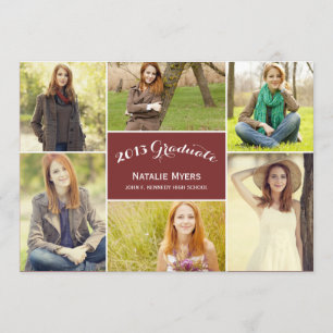 Stylish Collage Graduation Invitation Announcement