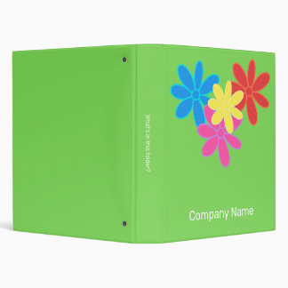 STYLISH COLORFUL ABSTRACT FLOWER PATTERN NAME BINDER