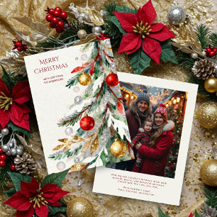 Stylish Colorful Splendid Glitter Christmas Tree Holiday Card