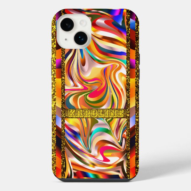 Stylish Colour Swirls iPhone Case (Back)
