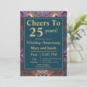 Stylish Colourful Anniversary Invitation