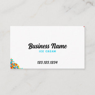 Stylish Colourful Corner Sprinkles Ice Cream Business Card