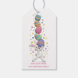 Stylish Colourful funny Bunny Happy Easter Gift Tags