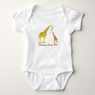 Stylish Colourful Giraffe Mommy and Baby Bodysuit