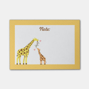Stylish Colourful Giraffe Mommy and Baby Calf Post-it Notes