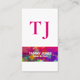 Stylish Colourful Graffiti Grunge Monogram Letters Business Card