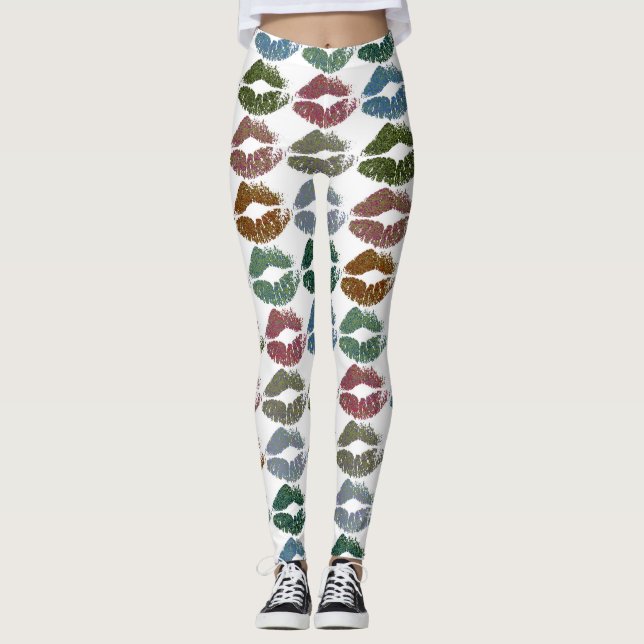 Stylish Colourful Lips #15 Leggings (Front)