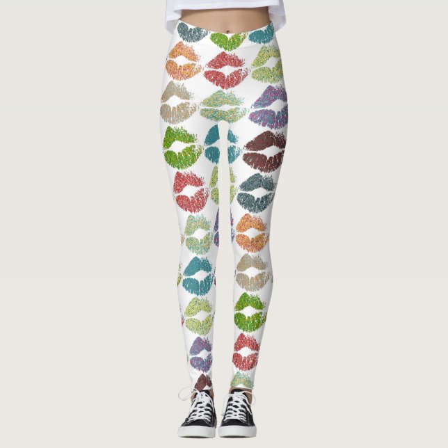 Stylish Colourful Lips #16 Leggings (Front)