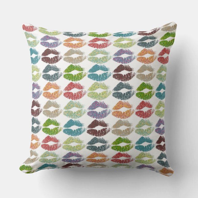 Stylish Colourful Lips #16 Throw Pillow (Front)