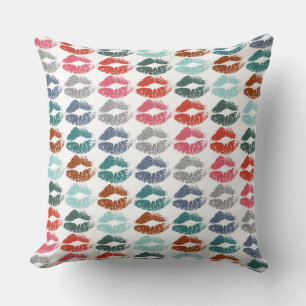 Stylish Colourful Lips #33 Throw Pillow