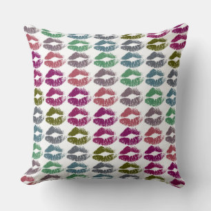 Stylish Colourful Lips #34 Throw Pillow