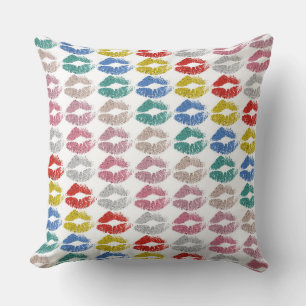 Stylish Colourful Lips #36 Throw Pillow