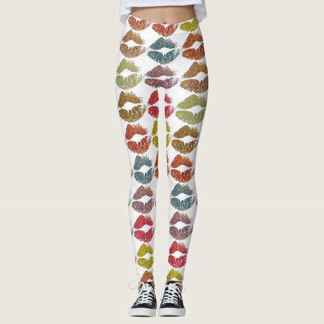 Stylish Colourful Lips #38 Leggings (Front)