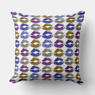 Stylish Colourful Lips #40 Throw Pillow