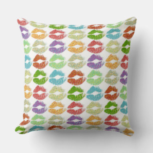 Stylish Colourful Lips #5 Throw Pillow