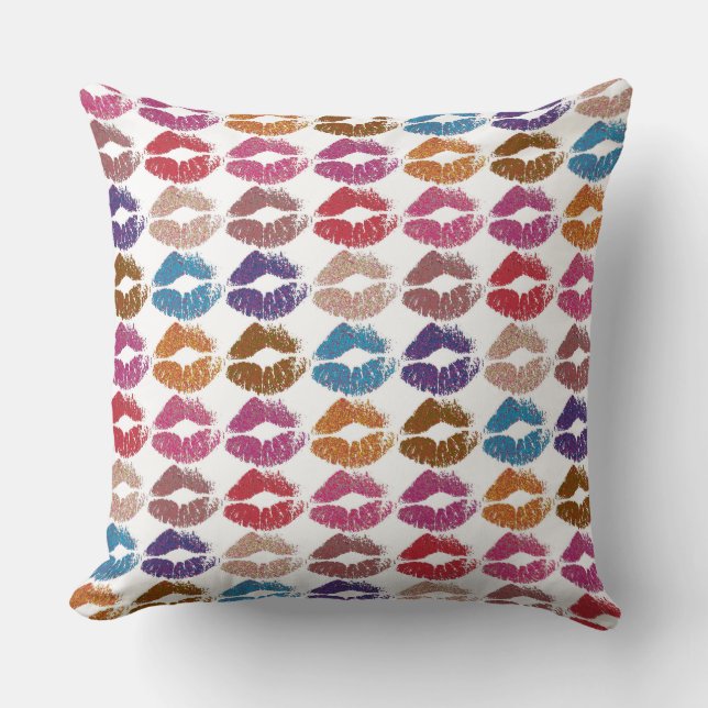 Stylish Colourful Lips #6 Throw Pillow (Front)