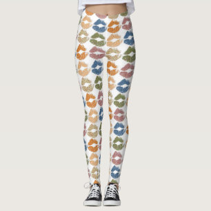 Stylish Colourful Lips Leggings