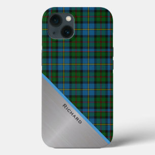 Stylish Colourful MacLeod Plaid & Aluminum Look  iPhone 13 Case