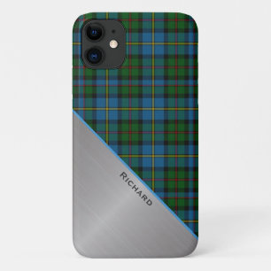 Stylish Colourful MacLeod Plaid & Aluminum Look iP iPhone 11 Case