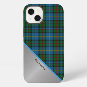 Stylish Colourful MacLeod Plaid & Aluminum Look iPhone 13 Case