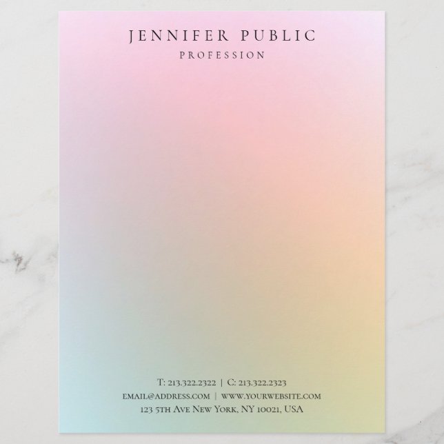 Stylish Colourful Modern Minimalist Template Letterhead (Front)