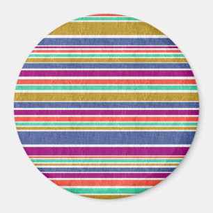 Stylish Colourful Stripes Pattern Magnet