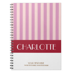 Stylish Colourful Stripes Personalized Monogrammed Notebook