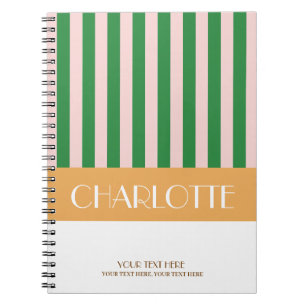 Stylish Colourful Stripes Personalized Monogrammed Notebook