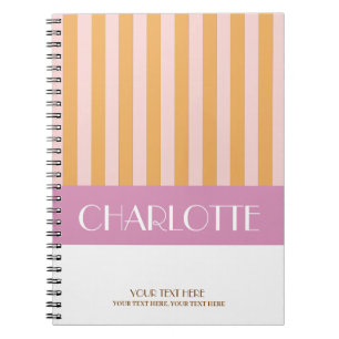 Stylish Colourful Stripes Personalized Monogrammed Notebook