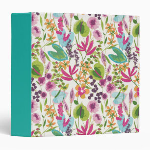 Stylish Colourful Summer Tropical Floral Pattern Binder