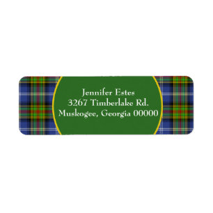 Stylish Colourful Tartan Plaid Return Address Labe