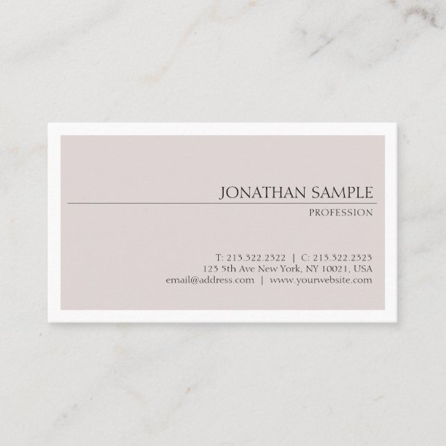 Stylish Colours Design Professional Sleek Chic Business Card (Front)