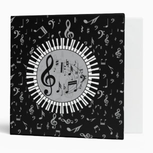 Stylish contemporary black white and grey circular binder