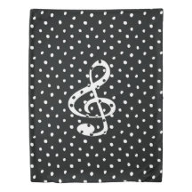 Stylish contemporary treble clef polka dots