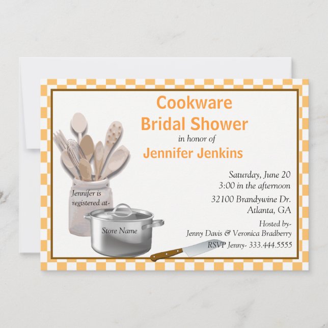 Stylish Cookware Bridal Shower Invitation (Front)