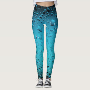 Stylish Cool Blue water drops Leggings